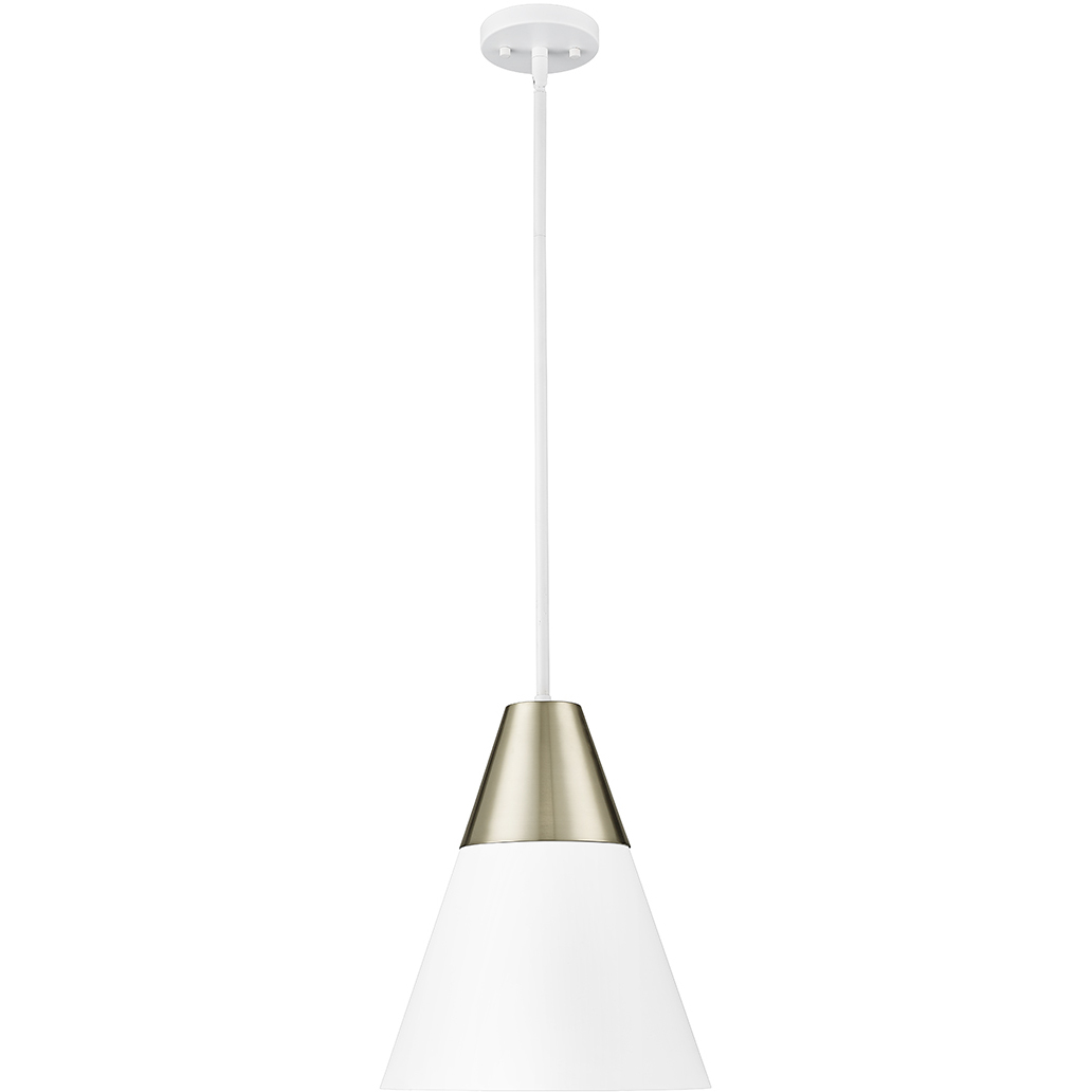 Annos 1 Light 12 inch Matte White/Modern Gold Indoor Pendant Ceiling Light